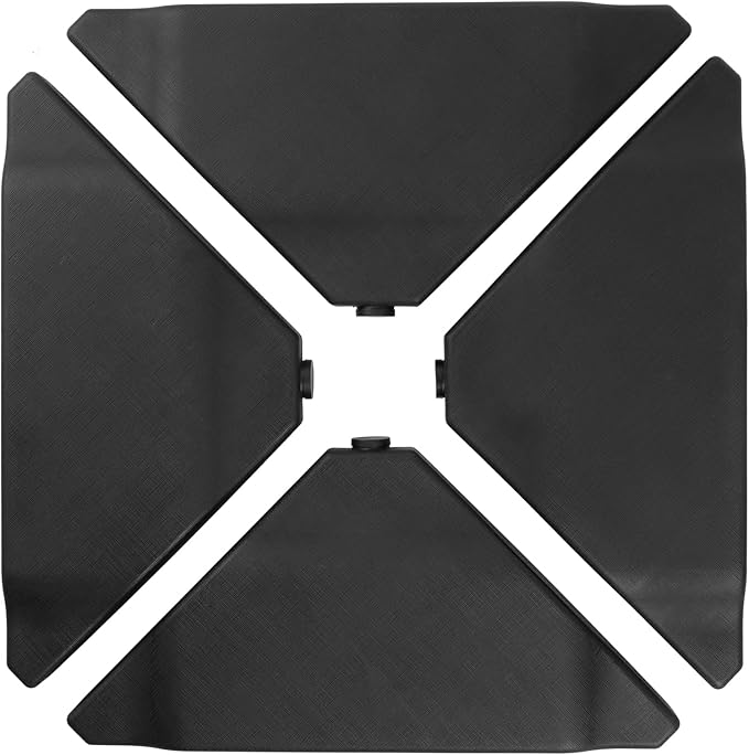 Abba Patio Umbrella Offset Base Stand 4PCS, Cantilever Umbrella, Light-Duty Square Stand, Sand Filled for Garden Law Backyard, Scratch-Resistant, 160lbs Capacity, Black