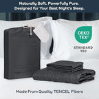Olive + Crate Tencel Eucalyptus Cooling Duvet Cover Set - Hypoallergenic, Lyocell Tencel Duvet Cover - Temperature Regulating with Hidden Button Closure & Corner Ties - California King [Charcoal]