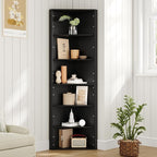 6 Tier Corner Shelf with Adjustable Shelf, 68" Tall Corner Bookshelf Bookcase, Freestanding Corner Display Storage Shelf for Living Room, Office, Kitchen, Bath Room,Small Space, Black