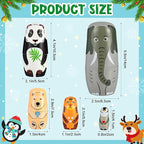 Gejoy Russian Nesting Dolls for Kids Handmade Matryoshka Wooden Stacking Toys Nesting Dolls Collectible Gifts for Winter Christmas Holiday Present Boys Girls Adults Home Decor(Elephant Animal)