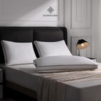 Feather Down Pillows Standard Size Set of 2 with Gusset, Luxury Hotel Collection Bed Pillow 2 Pack, Down Surrounded Gusseted Pillows for Sleeping, Soft for Side, Back Sleepers 20x26 in.
