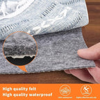 Non-Slip Rug Pads 1/4” Thick, 2x3Ft Waterproof Rugs Non Skid Rug Pad for All Floors and Finishes Durable Hardwood Floor Protective Felt Keeps Rugs in Place, Safe and Secure