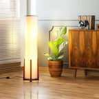 Brightech Parker Paper Lantern Floor lamp, 48 Inch Tall Lamp with Wood Frame, Asian Design for Bedroom, Decorative Tower Shade Lamp for Living Rooms & Offices, Great Living Room Décor