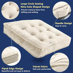 Floor Pillow Set of 2, Memory Foam Meditation Cushion, Floor Cushions for Adults Sitting, Large Square Seat Cushions for Yoga, Living Room, 20x20 Inch (Off-White)