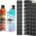 Hat Organizer for Baseball Caps 4Pack, Hat Rack for Wall with Strong Adhesive Hold up to 40 Hats, Hat Hanger Holder Display for Door Closet, Cap Organizer Storage Multilayer Two Mounting Option(Black)