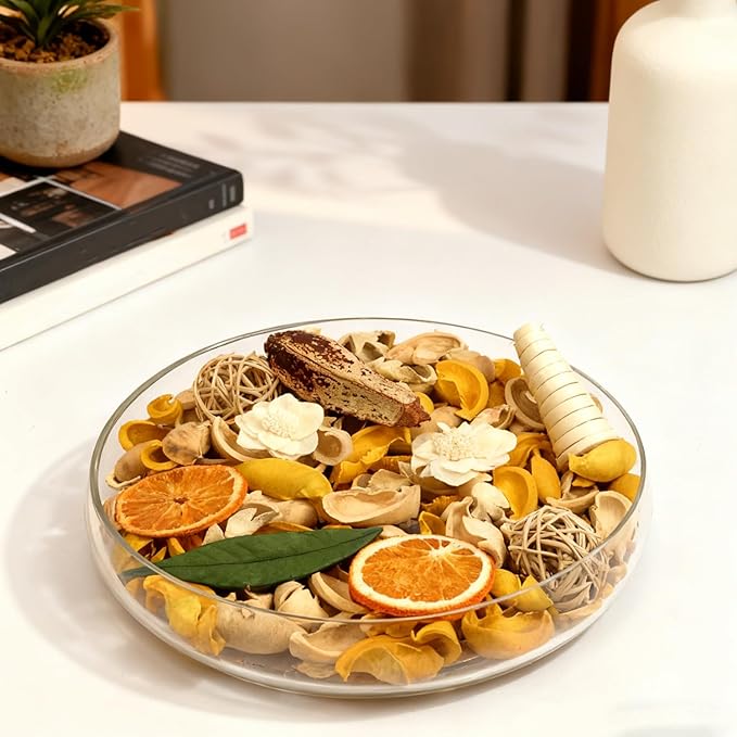 Qingbei Rina Spring Potpourri,Lemon Scented Potpourri Bowl Filler Dried Flowers,Home Fragrance Sachet of Petal, Vase Filler Decor.Bulk14 oz(Yellow)