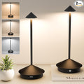 2 Pack Cordless Table Lamp, 6000mAh Rechargeable Battery Operated Desk Lamp, Portable Table Light,3 Color Stepless Dimming Up,for Restaurant, Bedroom, Patio，Outdoor Camping, Coffee Shop, Night Light