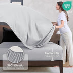 HEVUMYI Twin Comforter Set - 5-Piece All Season Bed in a Bag Twin, Ultra Soft Bedding Set with Comforter, Flat Sheet, Fitted Sheet, Pillowcases, Pillow Shams, Black & Light Grey