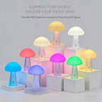 Rechargeable Touch Mushroom Table Lamp – Cordless RGB Lamp for Bedroom, Nightstand, Side Table – 3 Color Temperatures + RGB + Dimming + Type-C Charging