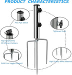 Beach Umbrella Sand Anchor with 4 Legs, Removable & Adjustable Heavy Duty Metal Sun Holder, Outdoor Umbrella Stand Steel Anchor for Beach Grass Sand (Small)