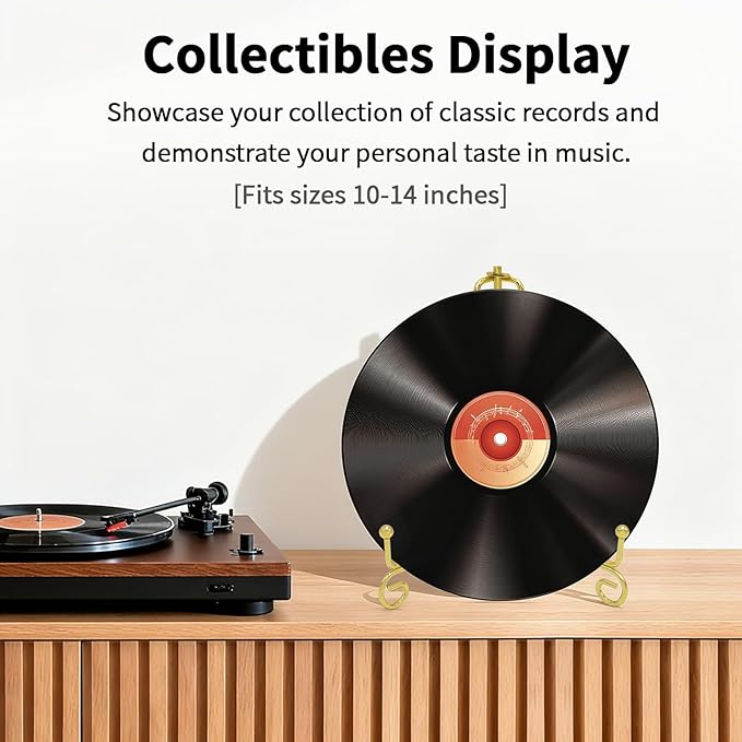 Iron Plate Stands for Display, Foldable Book Holder & Easel Stand for Sign, Versatile Poster Stand and Small Plate Stand for Home Decor, Art, Photo Frame, Card, Crystal Display (Gold, 10 inch (2Pcs))
