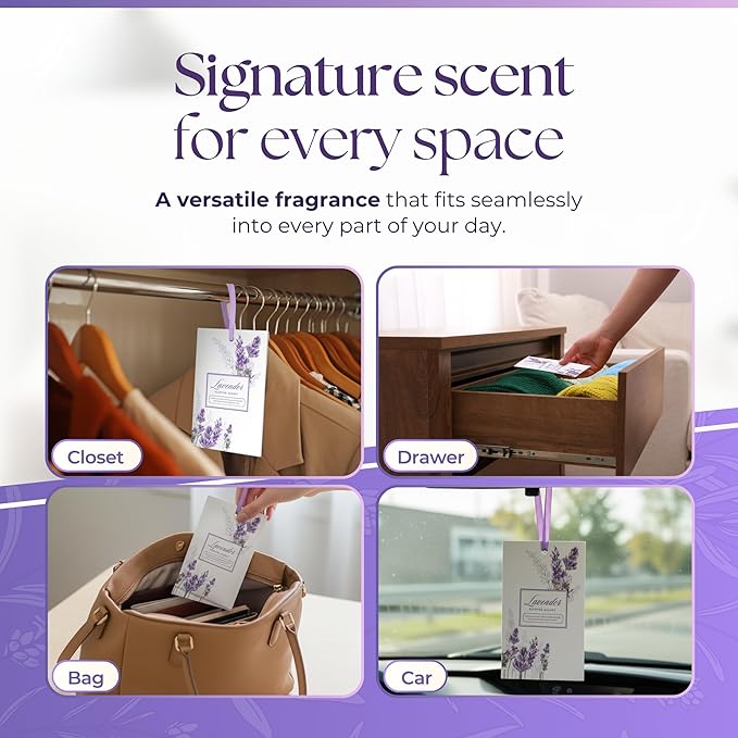 15 Pack Lavender Sachets for Drawers and Closets, Scented Sachets for Drawers, Closet Freshener Sachet for Drawers to Refresh Any Space, Lavender Sachet Bags, Scented Drawer Fresheners for Dresser