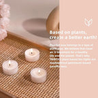 White Tealights Candles - 5 Hours Unscented Tea Lights Plant Wax Mini Votive with Cotton Wick for Home,Meditation,Pool,Wedding,Emergencies,Parties, Spas, 12pcs