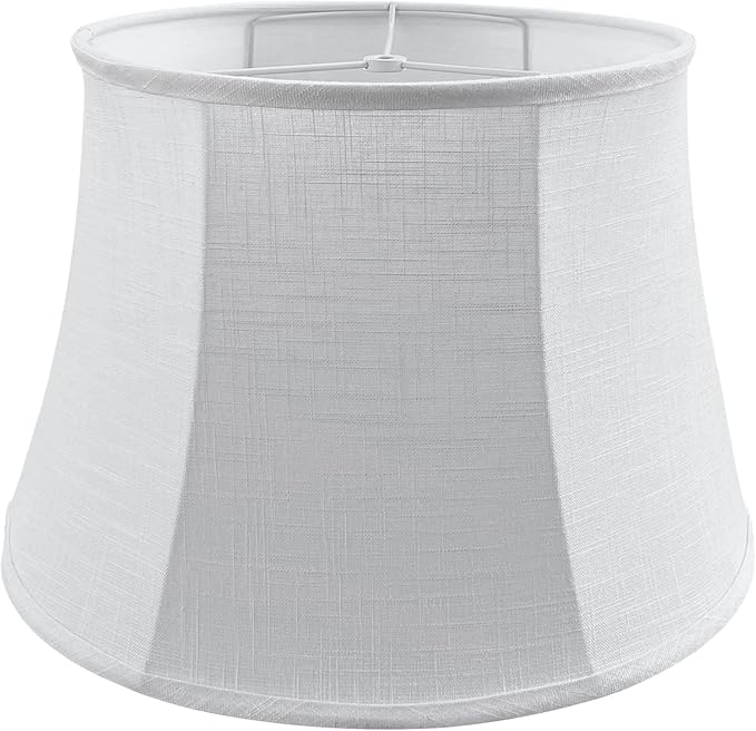 Tootoo Star Brown Large Drum Lamp Shade for Chandeliers Floor Light and Table Lamp,12x16x11" Spider,Fabric Natural Linen Hand Crafted (White)