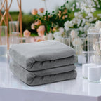 Tinideya 6 Pcs Flannel Fleece Throw Blanket Bulk 50 x 60 Inch Soft Fleece Blanket Warm Throw Blanket Coral Blankets for Couch Sofa Home Wedding Gifts Season (Light Gray)