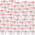Pink Rose Scented Tealight Candles -Giant 100 Pack Votive Candles Bulk - Smokeless Tea Light Candle Gift Set for Valentine's Day,Holiday, Wedding and Home - 4 Hour