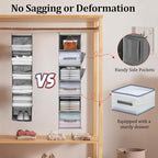6-Tier Hanging Closet Organizer with 3 Drawers and Side Pockets – Multi-Functional Storage for Shoes, Belts, Purses, and Clothing