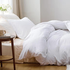 Bedsure Bright White Duvet Cover Queen Size - 3 Pieces Prewashed Extra Soft Bedding Set, Includes 1 Duvet Cover 90x90 Inches with Zipper Closure & 2 Pillow Shams, Comforter Not Included