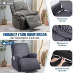 TAOCOCO Recliner Chair Covers 4-Pieces for Oversized Recliner, Stretch Recliner Slipcover for Large Recliners Washable Polyester Soft Fabric Furniture Protector (Oversized Recliner, Dark Gray)