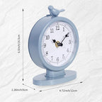 Mantel Clock, Classic Vintage Clocks and Decorative Shelf Decor, Silent Analog Desk Clocks with Light Vintage Metal Table Clock for Living Room Shelf Bedside Home Decor (Bright Blue)