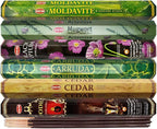 Hem Incense Sticks Variety Pack #27 and Incense Stick Holder Bundle with 6 Leafy Fragrances