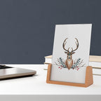 2 Pack 5x7 Inchs U-shaped Acrylic Sign Holder with Wood Base Menu Holder Flyer Holder Poster Stand Photo Stand (5*7)