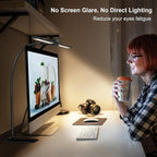 EppieBasic Led Desk Lamp,24W 31.5IN Architect Double Head Desk Lamps for Home Office,Dimmable & 6 Color Modes Extra Bright Modern Table lamp with Base,Overhead Computer Lighting for Workbench Monitor