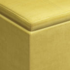 SIMPLIHOME Rockwood Cube Storage Ottoman with Tray - 17 inch Wide Upholstered Velvet Fabric Square Storage Ottoman in Dijon Yellow, Contemporary Cube Ottoman for Living Room with Serving Tray