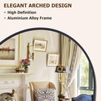 Arched Full-Length Mirror, 36"x78" Arched Floor Mirror with Stand, Wall-Mounted for Bathroom, Dressing Room - Hanging or Leaning - Full Body Mirror for Bedroom, Black