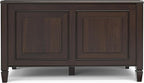 SIMPLIHOME Connaught Storage Bench - 36 inch Wide Solid Wood Small Trunk Bench in Chestnut Brown, Traditional Bench for Entryway with Lift-Up Lid and Dual Hidden Compartments
