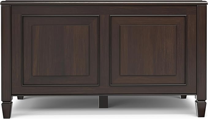SIMPLIHOME Connaught Storage Bench - 36 inch Wide Solid Wood Small Trunk Bench in Chestnut Brown, Traditional Bench for Entryway with Lift-Up Lid and Dual Hidden Compartments