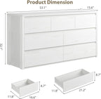 GarveeHome 7 Drawer Dresser for Bedroom, Wide Modern Chest of Drawers, Large Wood Dresser Wooden Storage Organizer for Living Room, Hallway Entryway