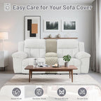 Reclining Sectional Couch Covers Velvet L Shape Recliner Sofa Middle Console Cover for Dogs Pets Washable Anti Slip 1 Additional Recliner Center Console Slipcovers (1 Console, Light Gray)