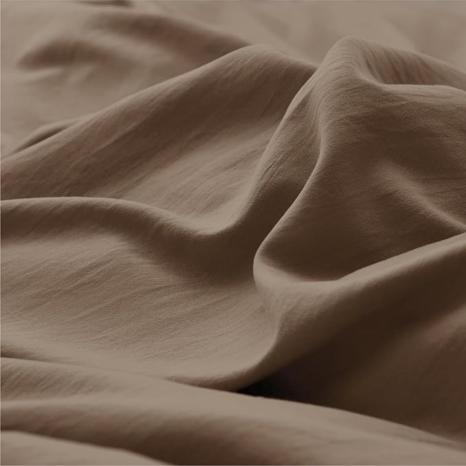 Bedsure Deep Khaki Oversized King Duvet Cover - 3 Pieces Prewashed Cotton-Like Polyester Extra Soft Bedding Set, Includes 1 Duvet Cover 120x98 Inches with Zipper Closure & 2 Pillow Shams, No Comforter