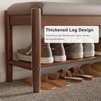 AQIMUELE Shoe Bench Entryway with Cushion, Solid Wood Bench with Shoe Storage, 2-Tier Shoe Rack Bench for Entryway,Hallway (Gray)
