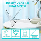 Boloyo "X Shape Acrylic Bowl Display Stand, 6.5 Inch 1PC Clear Acrylic Bowl Plate Platter Dish China Porcelain Display Holder Easel Base for Home Kitchen School Art Display