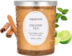 M&SENSE English Tea Soy Candle, Cracking Wooden Wick 18oz 100 Hours Long Lasting Clean Burn, Large Jar Winter Aromatherapy Candle for Home Decor, Non-Toxic Relaxing Gifts for Women