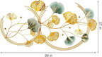 Babyieia 3D Ginkgo Leaf Metal Wall Art Decor for Living Room, 59" Gold Wall Art Decorations, Large Modern Metal Wall Sculptures