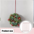 Hotop 15 Inch 6 Pcs Wreath Hangers for Front Door Over The Door Hanger Hooks Steel Wreath Doors Hangers Clothes Towel Hooks Holder for Christmas Halloween Front Decorations Welcome Sign(Red)