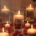 3 inch White Floating Candles, 12 Packs Unscented Floating Candle for Centerpieces 3” White Floating Candles Bulk for Wedding Christmas