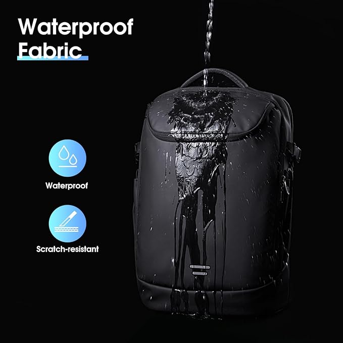 Travel Backpack for Men, Carry on Backpack Luggage 30L Flight Approved Water-resistant Lightweight Business Backpack Fits 17.3 Inch Laptop with Shoes Compartment, Black