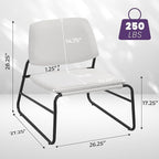 DAICO Modern Accent Chair Armless Sling Accent Chairs Comfy Upholstered Side Sitting Chairs with Metal Frame for Living Room Bedroom Balcony Garden, Linen, Beige