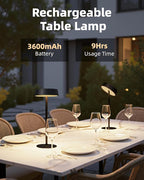 Cordless Lamp, Outdoor Waterproof, Dimmable Touch Control 3 Color Temperature, Battery Operated Portable, RGB, LED Memory Function, Rechargeable Table Lmap, Desk Lamp, Patio Dinning Restaurant Kitchen