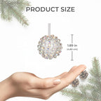 Iridescent Crystal Rhinestone Ball Ornaments, 4 Pack Handcrafted Sparkling Christmas Tree Decorations, Hanging Ornaments for Holiday & Home Décor in Luxury Gift Box