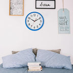 AKCISOT 12 Inch Wall Clock Silent Non Ticking Modern Wall Clocks Battery Operated, Analog Classic Clock Decorative for Bedroom, Kitchen, Home Office, Bathroom, School, Living Room(Blue)
