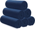 Newwiee 6 Pack Fleece Blankets Bulk 50 x 60 Inch Double Sided Ultra Soft Fleece Throw Blankets Bulk Lightweight Warm for Airplane Home Office Wedding Gifts Outdoor Use (Navy Blue)