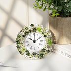 Mini Tabletop Clock, Decorative Vintage Floral Metal Table Clock with Battery Operated for Bedside, Table, Living Room, Home and Office