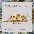 AETVRNI Wall Street Bull and Bear Statue - 4.5 Inch Tall Bull & Bear Statues, Gold Resin Abstract Tabletop Decor for Financial Brokers,Gold