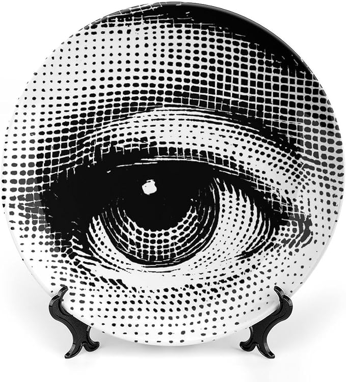 Lina Cavalieri Plate, Wall Decorative Plate, Mysterious Face Plate Wall Hanging Decoration,Including Bracket and Special Spring Hook, 8inch, Style5