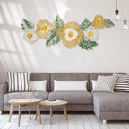 Babyieia 3D Ginkgo Leaf Metal Wall Art Decor for Living Room, Large Modern MetalWall Sculptures, Metal Wall Decor Home Decor for Living Room Dining Room Bedroom